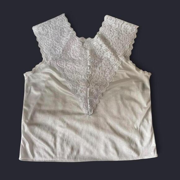 Vintage Y2K white lace cami womens m dainty slip coquette angel romantic sheer - Picture 4 of 7